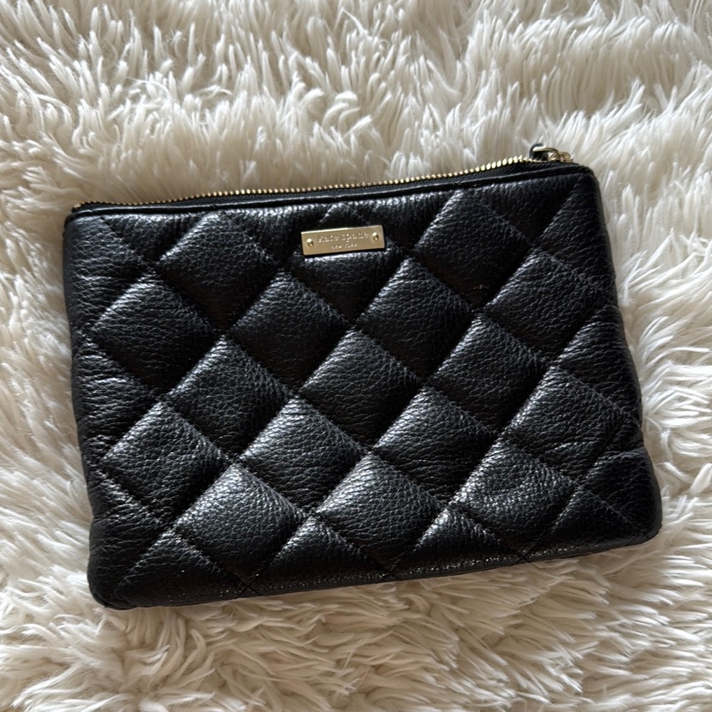 Black Quilted Leather Clutch
